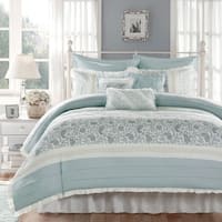 Copper Grove Burwell Blue 9-piece Cotton Percale Duvet Set