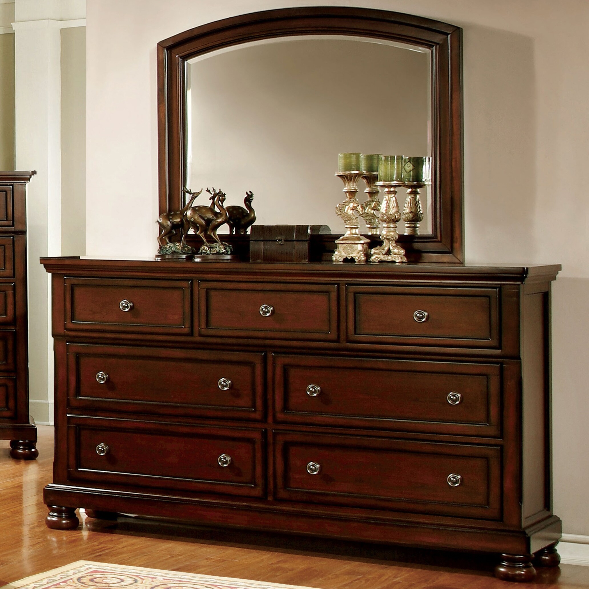 Shop Furniture Of America Barelle Cherry 2 Piece Dresser And