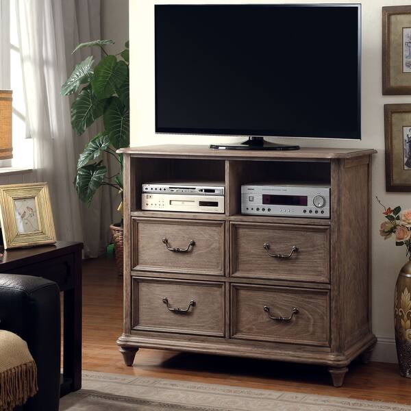Shop Furniture Of America Tury Rustic 46 Inch Brown Solid Wood