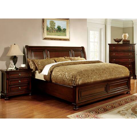 Furniture of America Barelle II Traditional Cherry Finish Wood Panel Bed