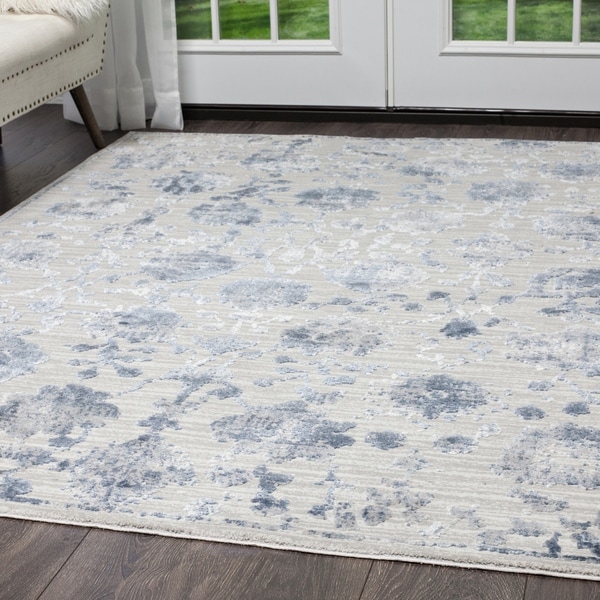 Kenmare Gray Blue Fl Area Rug By Nicole Miller