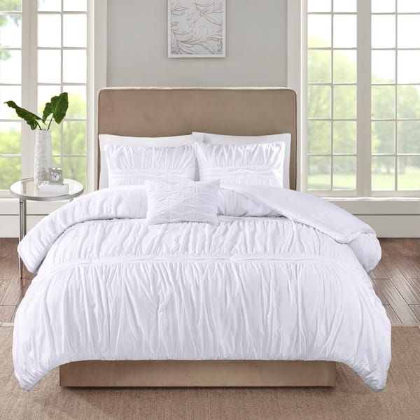 510 Design Denice White 4 Piece Comforter Set - Overstock - 20831455