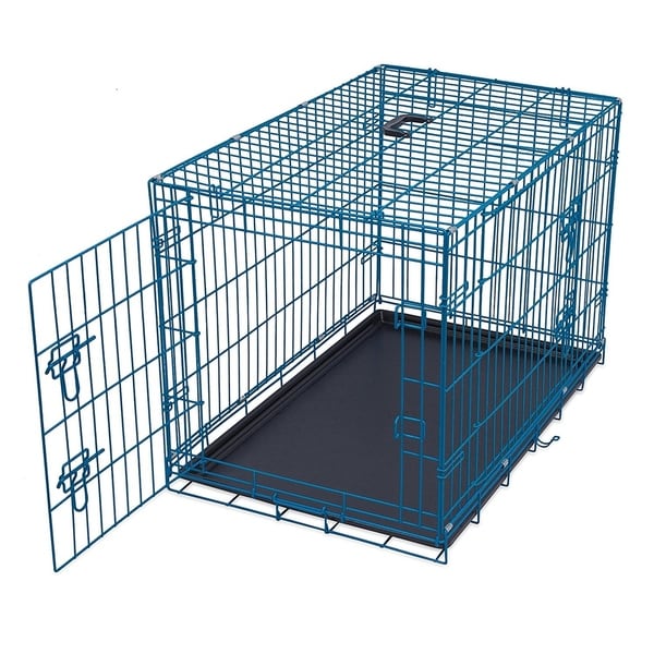 medium blue dog crate
