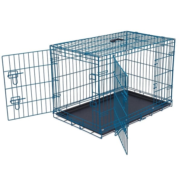 internet's best wood & wire dog crate with cushion