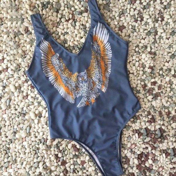 eagle print grey bikini