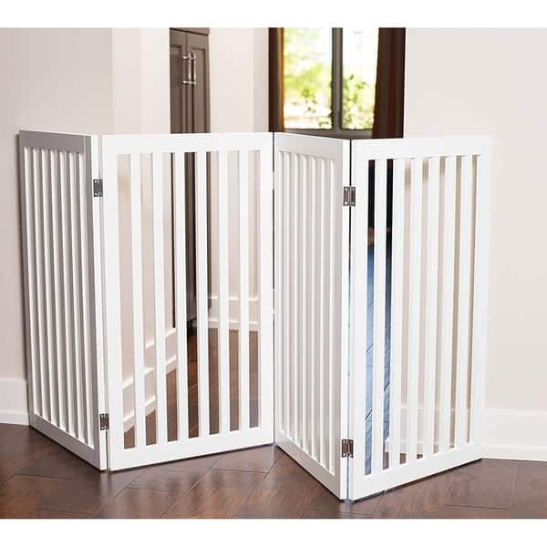 Best Traditional Pet Gate 4 Panel 36 Inch Tall Fence