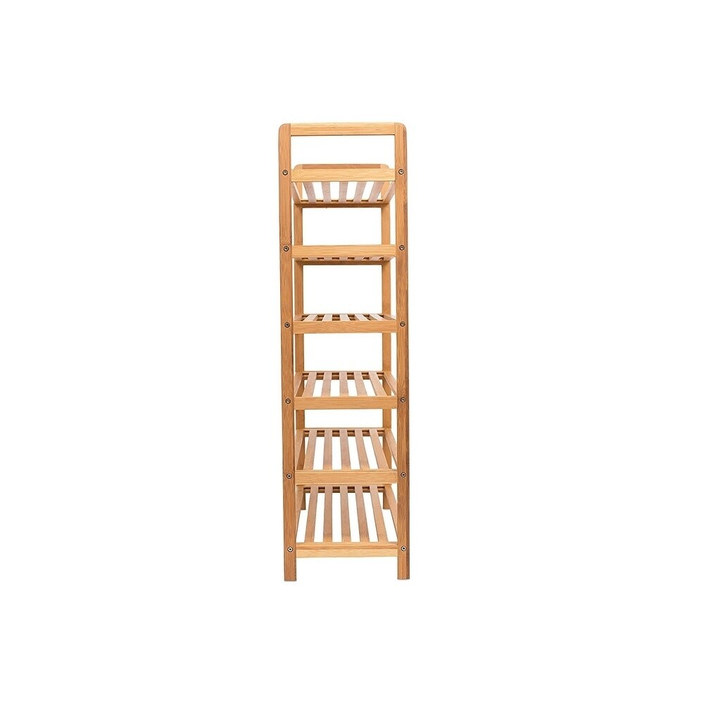 BirdRock Home Free Standing Bamboo Shoe Rack - 4 Tier Wood Organizer, Fits  12 Pairs of Shoes, Brown, Closets and Entryway in the Shoe Storage  department at