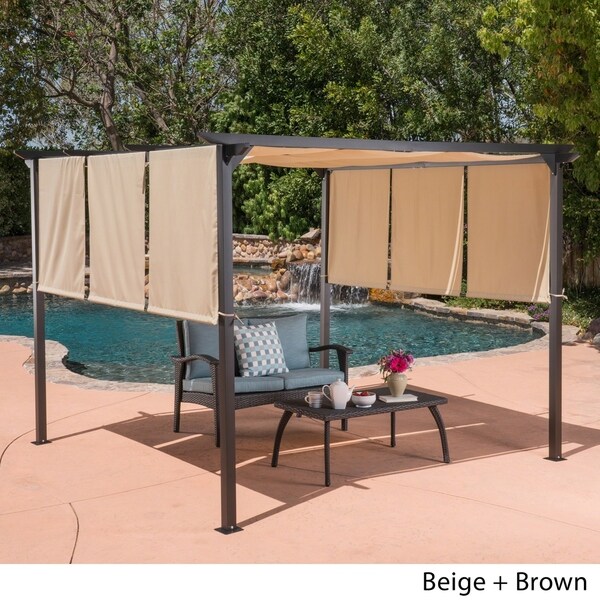Lawrence Outdoor Steel 9.5 foot Gazebo by Christopher Knight Home
