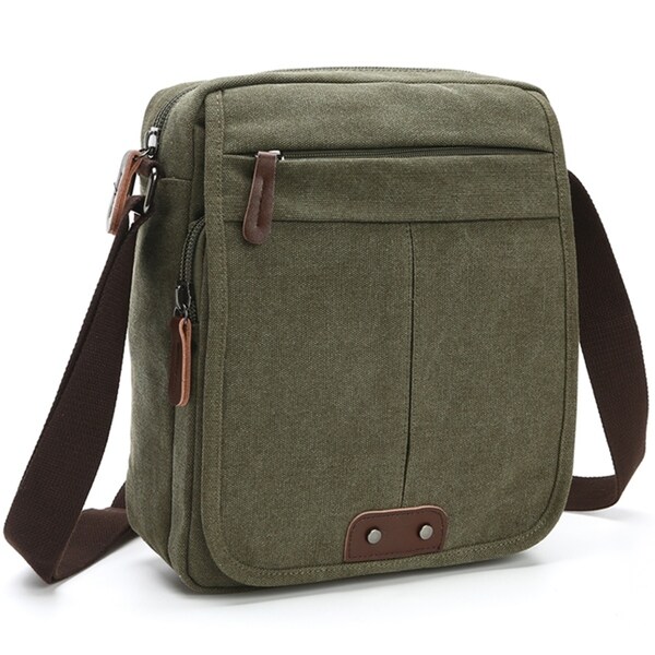 vintage canvas messenger crossbody bag