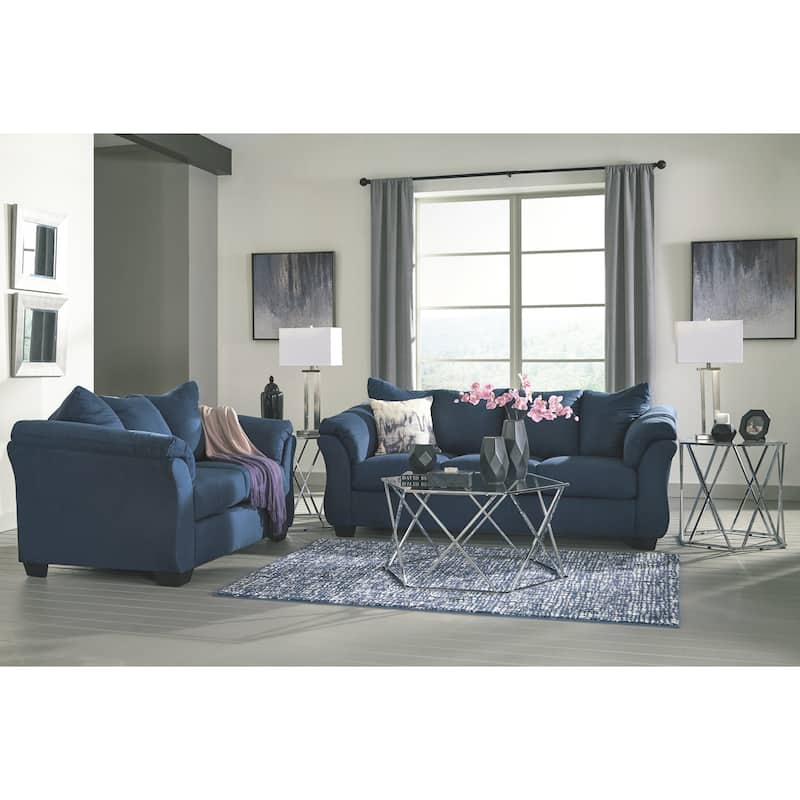 Darcy Contemporary Blue Loveseat