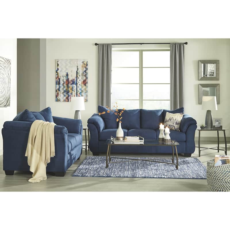 Darcy Contemporary Blue Loveseat