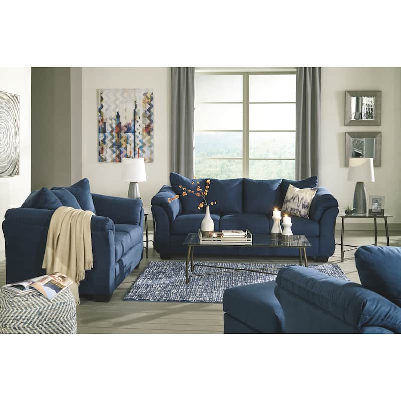 Darcy Contemporary Blue Loveseat