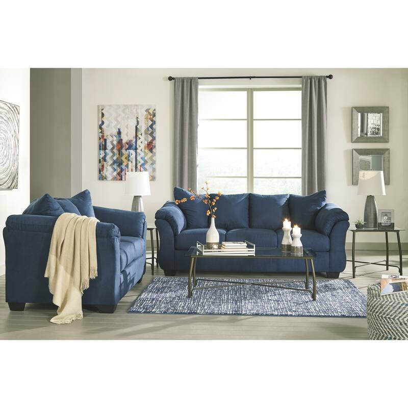 Darcy Contemporary Blue Loveseat