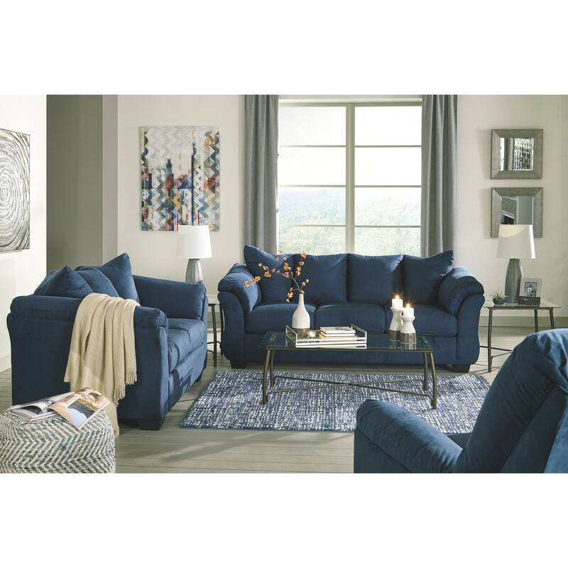 Darcy Contemporary Blue Loveseat