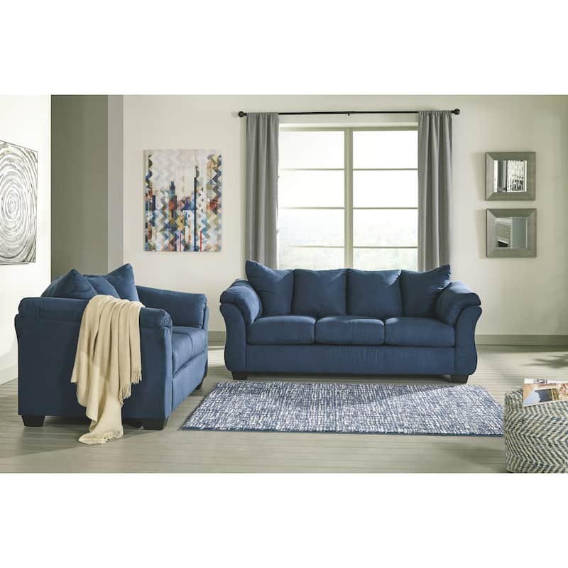 Darcy Contemporary Blue Loveseat