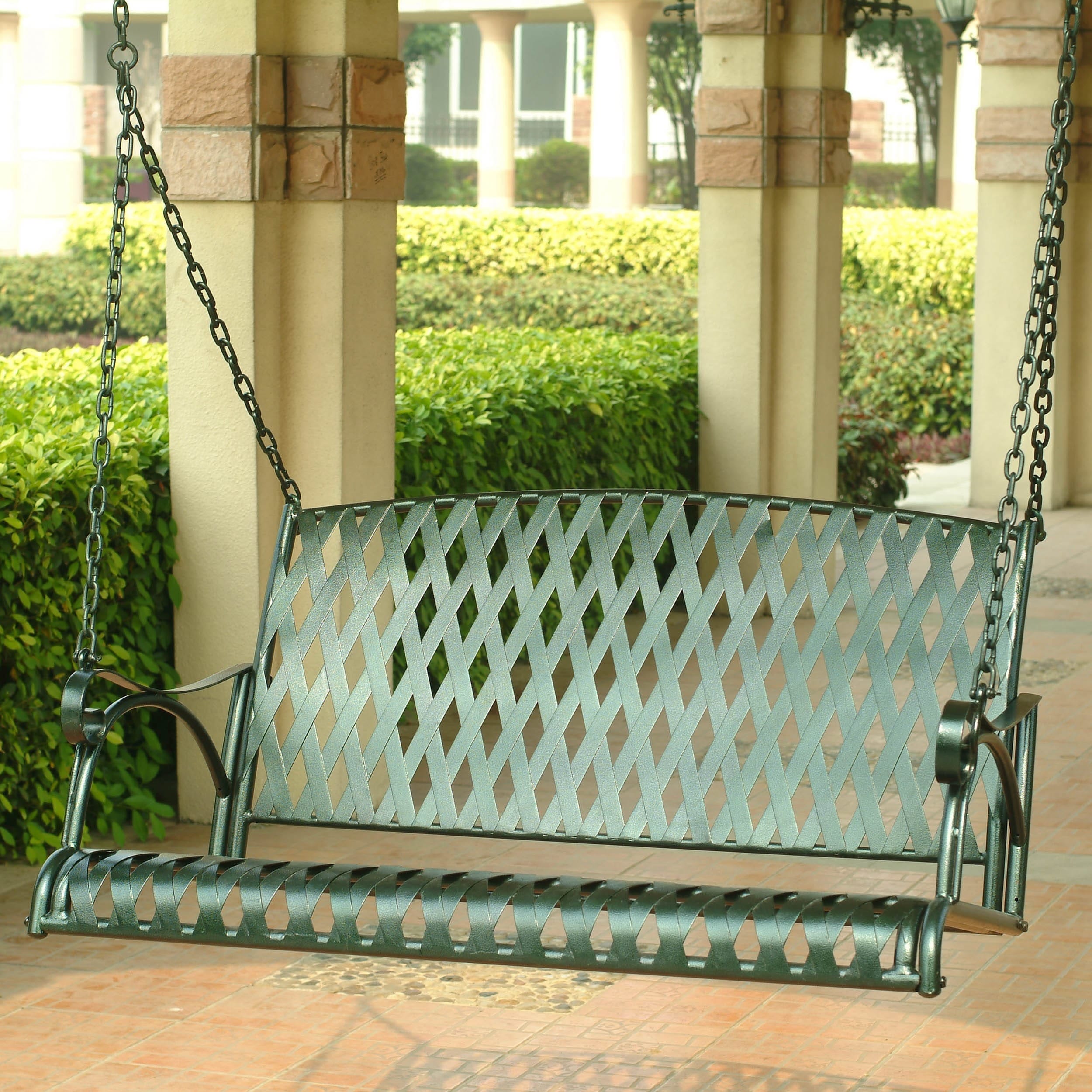 International Caravan Diamond Lattice Porch Swing