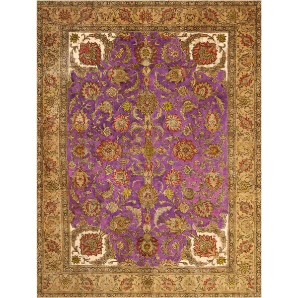 Shop Vintage Distressed Over Dyed Color Reform Youlanda Purple Tan Wool Rug 9 5 X 12 6 9 5 X 12 6 On Sale Overstock 20845150