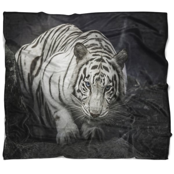 King Blanket Sherpa Fleece Plush Tiger Animal Print Modern Home Style Warm Cover