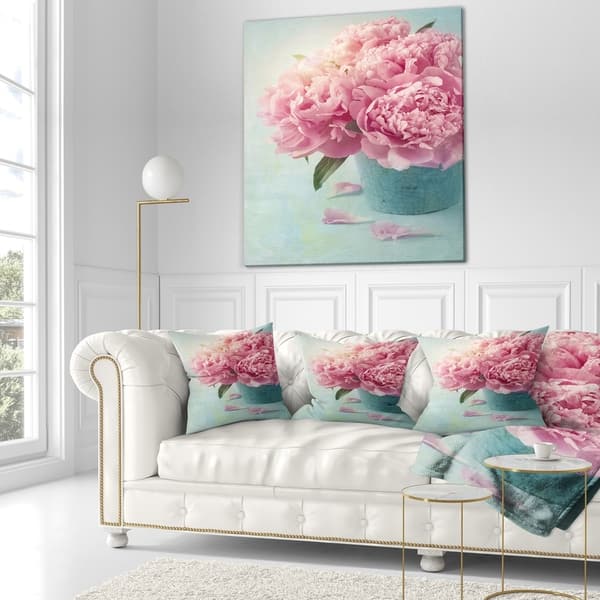 Designart Pink Peony Flowers In Vase Floral Throw Blanket On Sale Overstock 20845716 59 In X 71 In