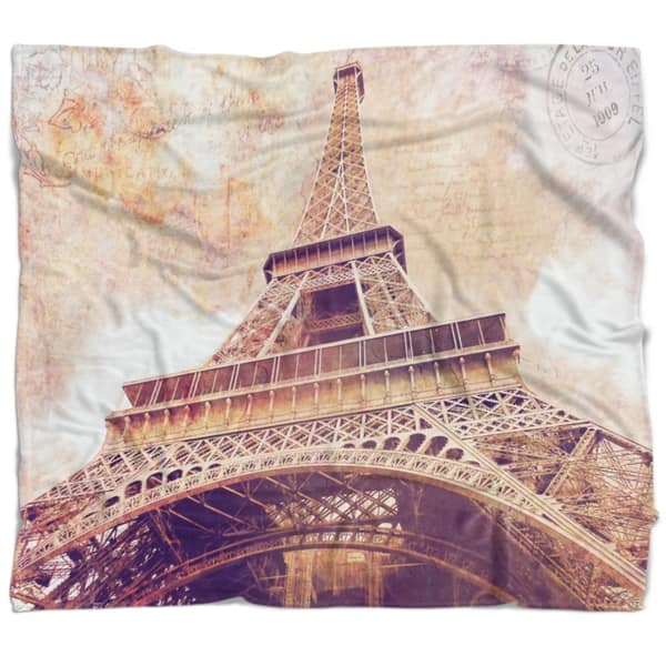 King) Paris, Eiffel Tower, Black & White Postcard Reversible King