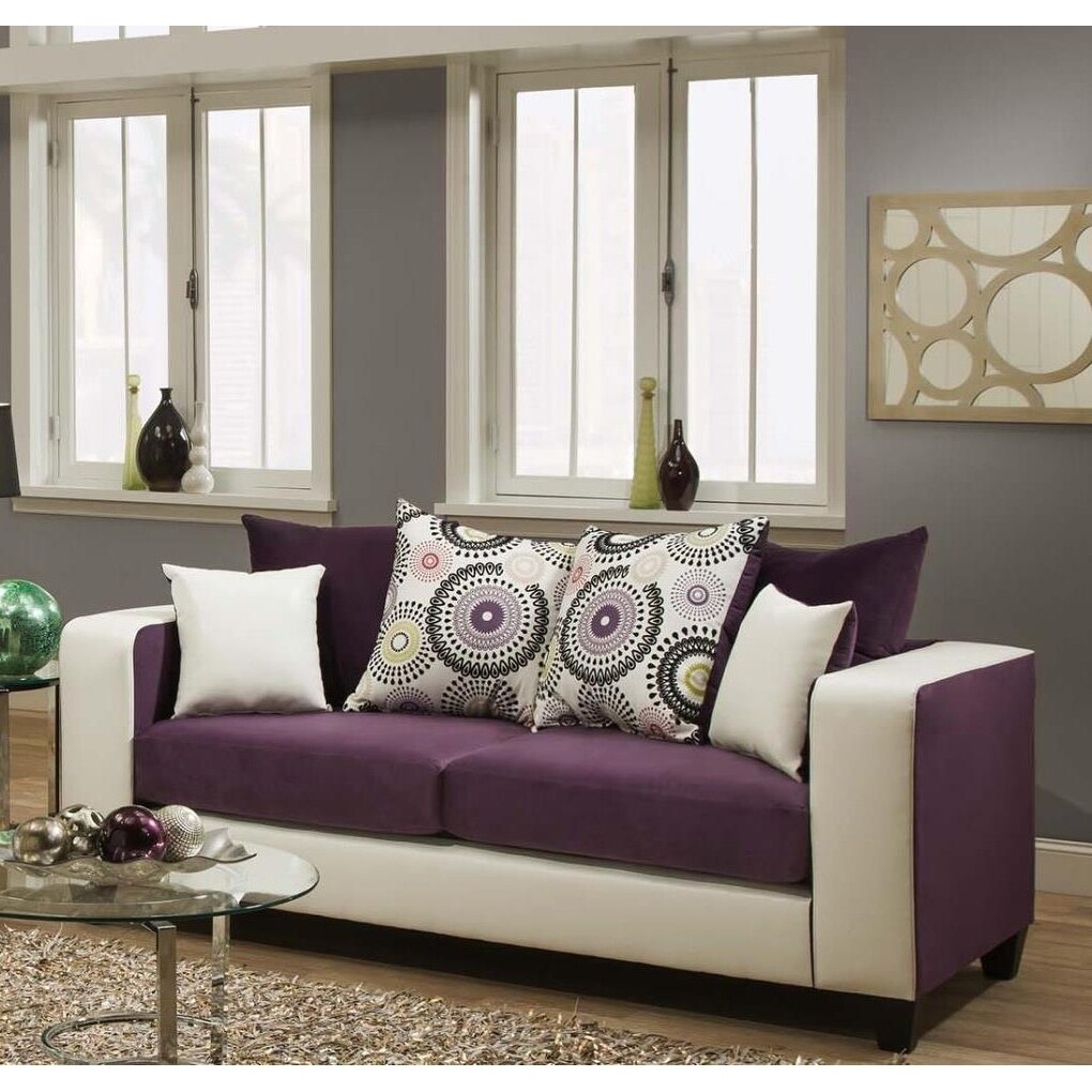 Shop Black Friday Deals On Sofatrendz Destiny Purple White Sofa Overstock 20846580