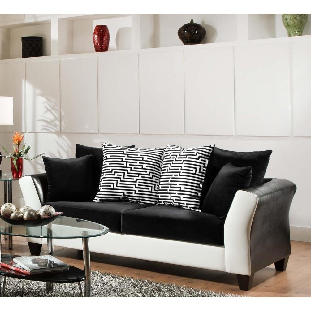 Shop Sofatrendz Dandridge Black White Contemporary Sofa Free