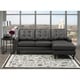 Chet Mid Century Modern Dark Grey Top Grain Leather Tufted Sectional ...