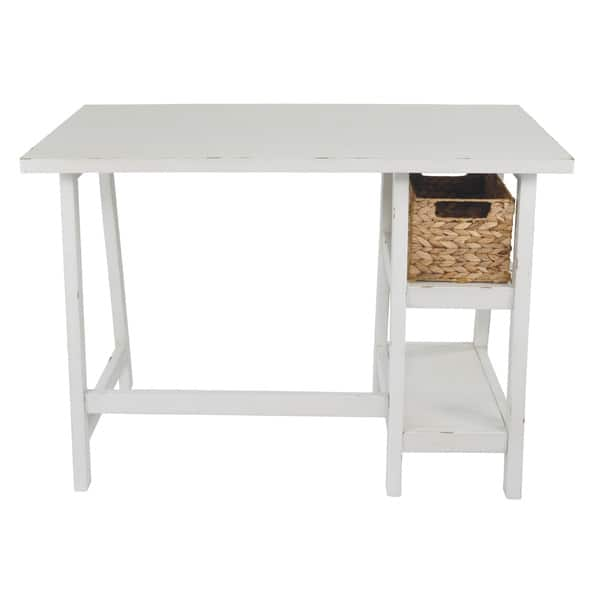 Shop Mirimyn Antique White Home Office Small Desk Overstock