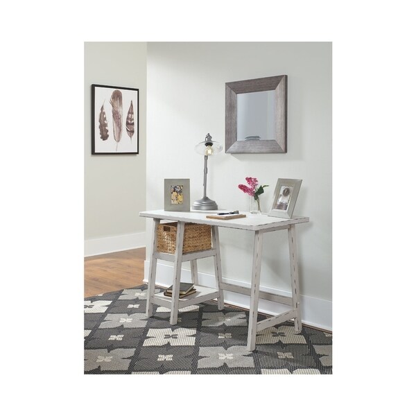 Shop Mirimyn Antique White Home Office Small Desk Free Shipping Today