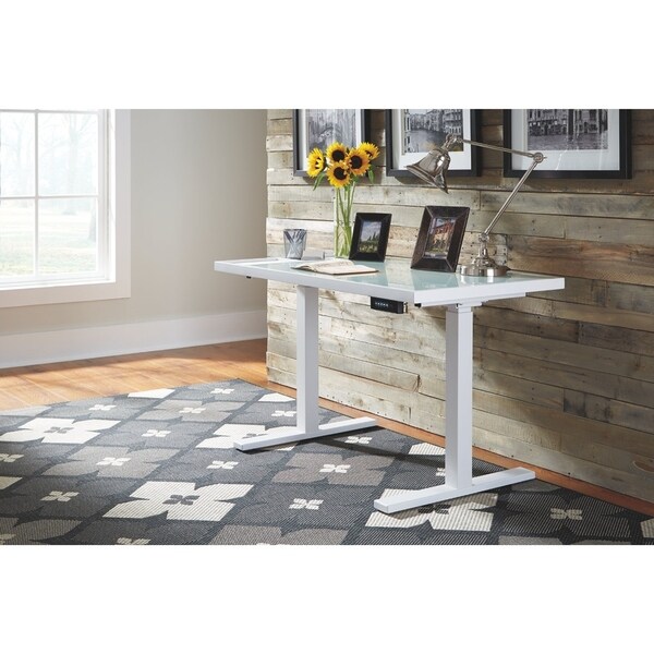 Shop Signature Design by Ashley Baraga White Adjustable Height Desk