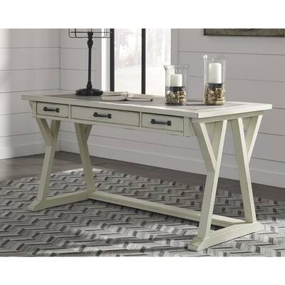 Jonileene White/Gray Home Office Large Leg Desk