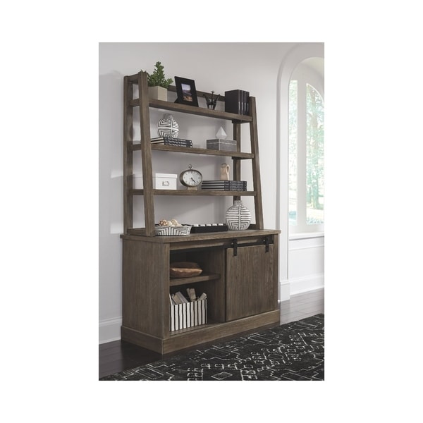 Signature Design by Ashley Luxenford Grayish Brown Home Office Desk Hutch
