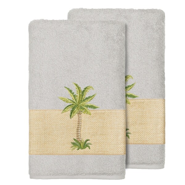 grey green towels