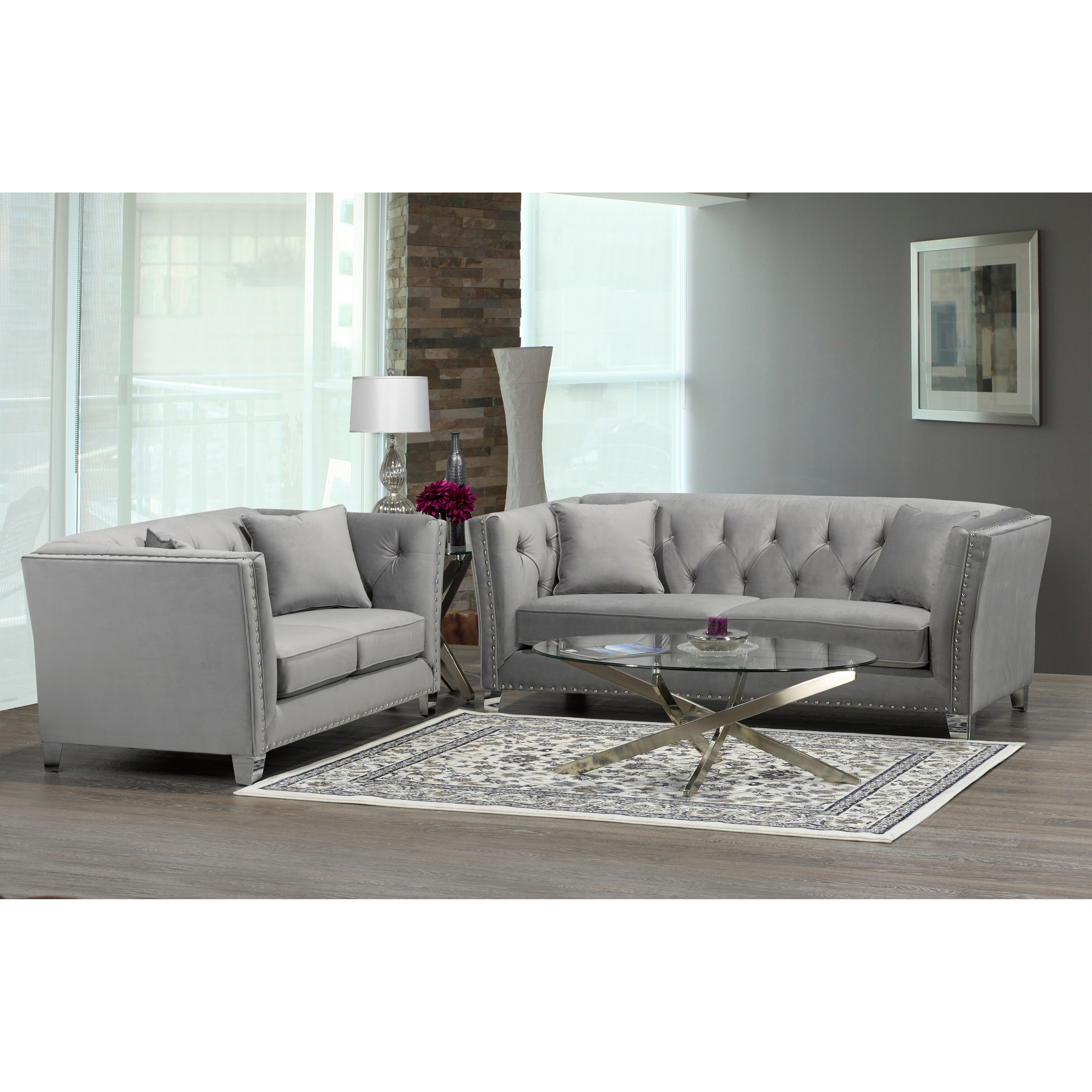 Grey Nailhead Sofa 2820 Traditional Sofa With Nailhead Trim By Fusion