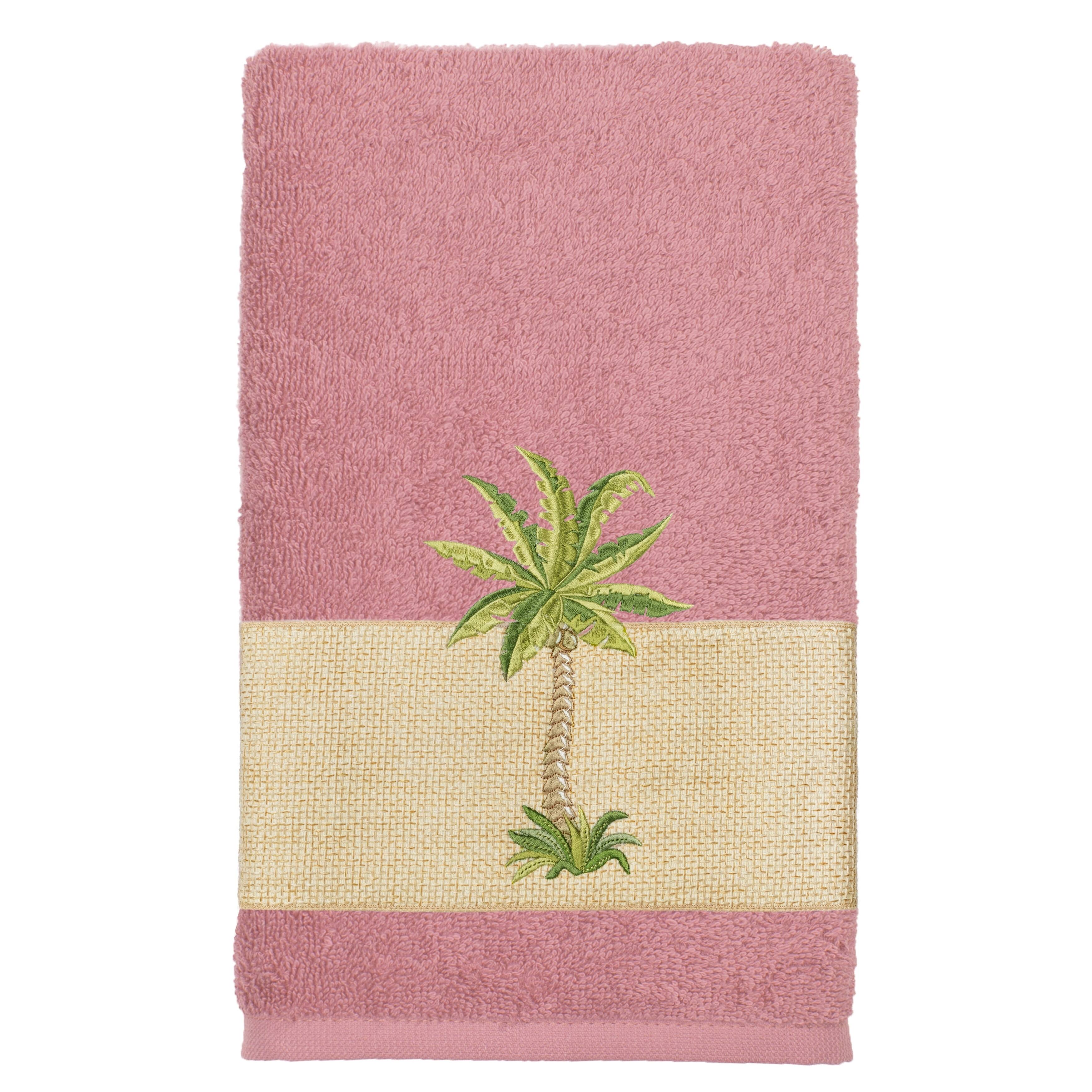Authentic Hotel and Spa Turkish Cotton Palm Tree Embroidered Tea Rose 3 ...