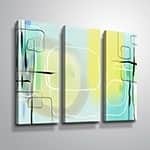 ArtWall Delores Orridge Naskrent 'High Brow' 3 Piece Gallery Wrapped Canvas Set - YELLOW