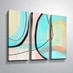 ArtWall Delores Orridge Naskrent 'Tumbled Glass' 3 Piece Gallery Wrapped Canvas Set - Blue