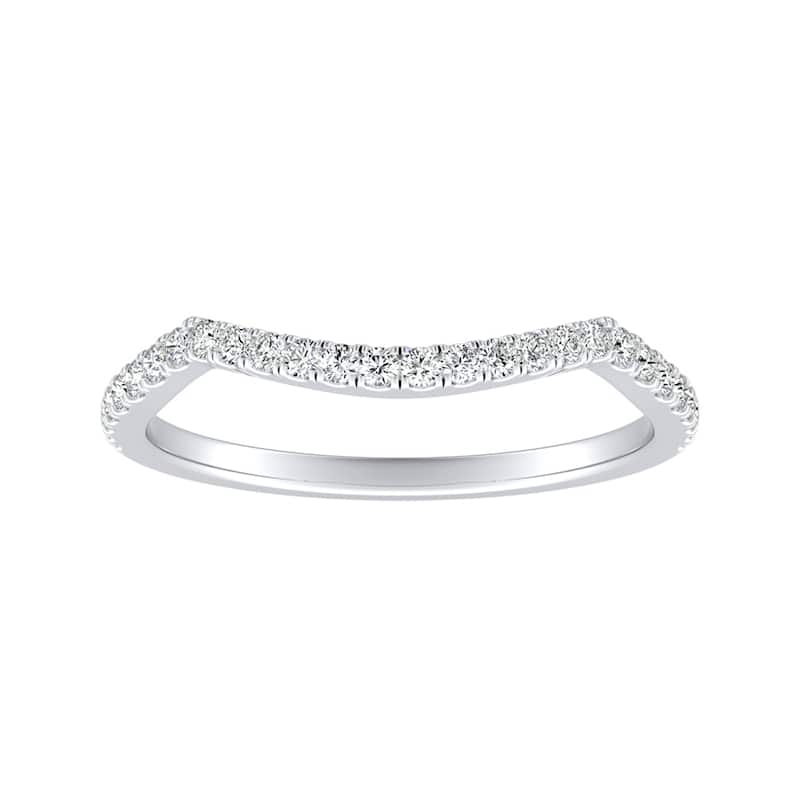 Auriya Platinum 1/6ctw Curved Diamond Wedding Band