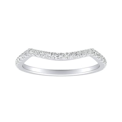 Auriya Platinum 1/6ctw Curved Diamond Wedding Band