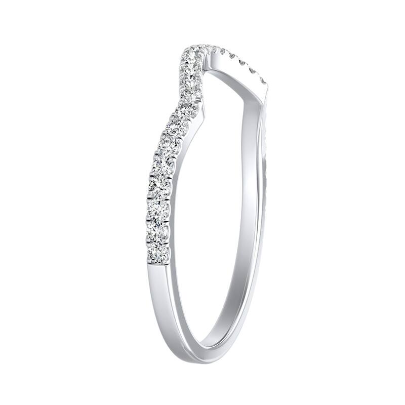 Auriya Platinum 1/6ctw Curved Diamond Wedding Band
