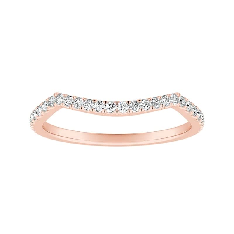 Auriya 1/6ctw Curved Diamond Wedding Band 14k Gold