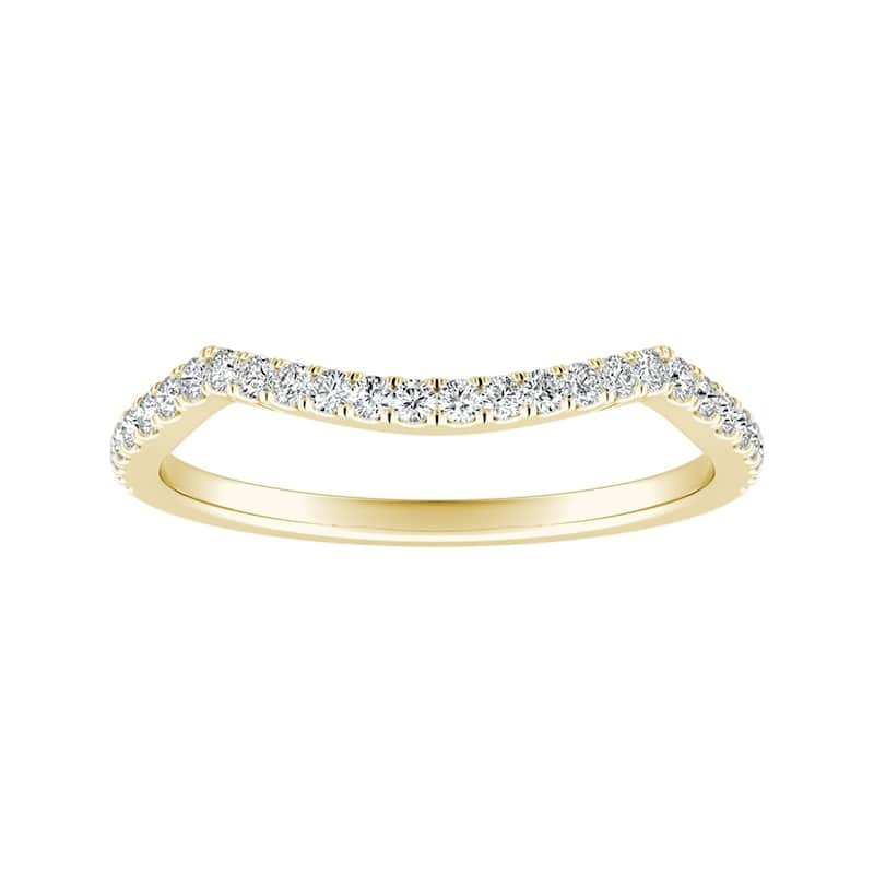 Auriya 1/6ctw Curved Diamond Wedding Band 14k Gold