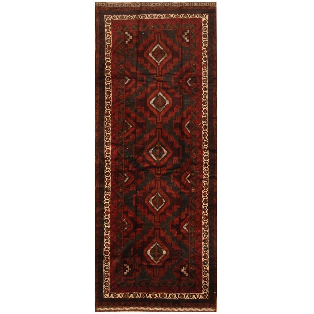 Handmade One-of-a-Kind Balouchi Wool Rug (Afghanistan) - 4'5 x 11'10