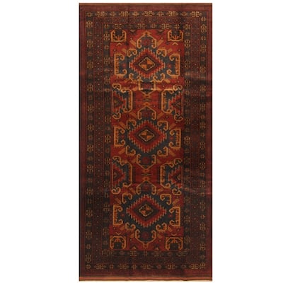 Handmade One-of-a-Kind Balouchi Wool Rug (Afghanistan) - 4'3 x 9'1