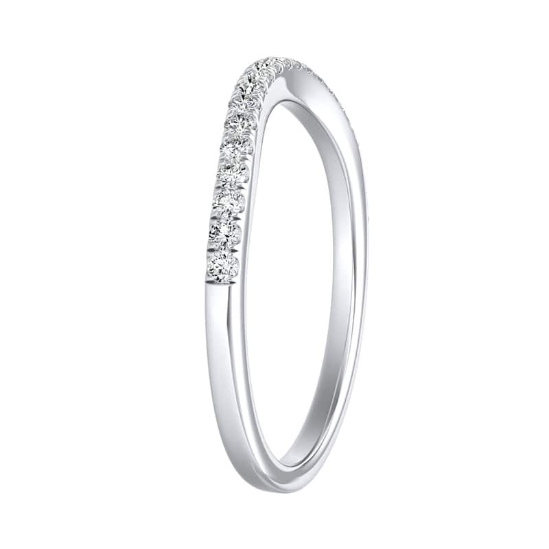 Auriya Platinum 1/6ctw Curved Diamond Wedding Band