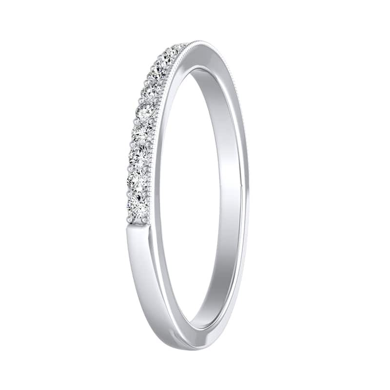 Auriya Vintage 1/4ctw Round Diamond Wedding Band 18k Gold