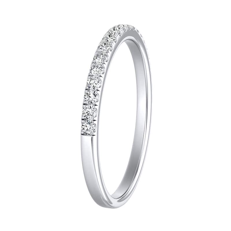 Auriya Platinum Stackable 1/5ctw Round Diamond Wedding Band