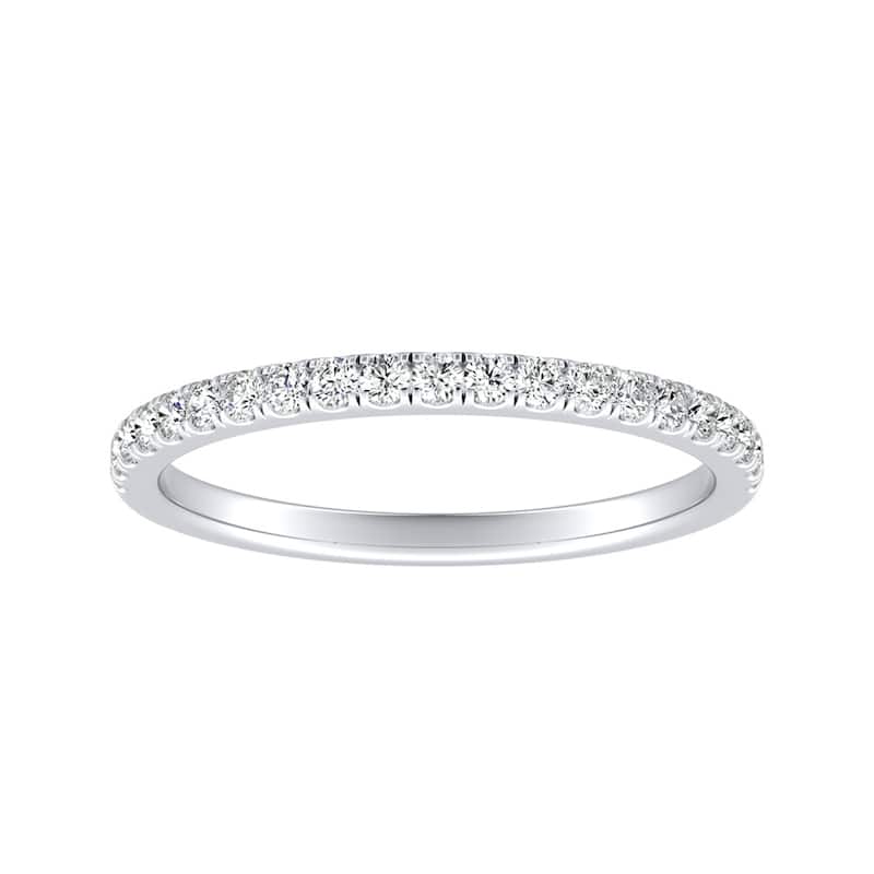 Auriya Platinum Stackable 1/5ctw Round Diamond Wedding Band