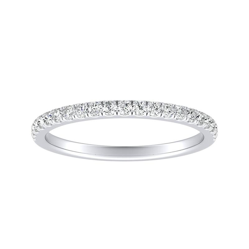 Auriya Platinum Stackable 1/5ctw Round Diamond Wedding Band
