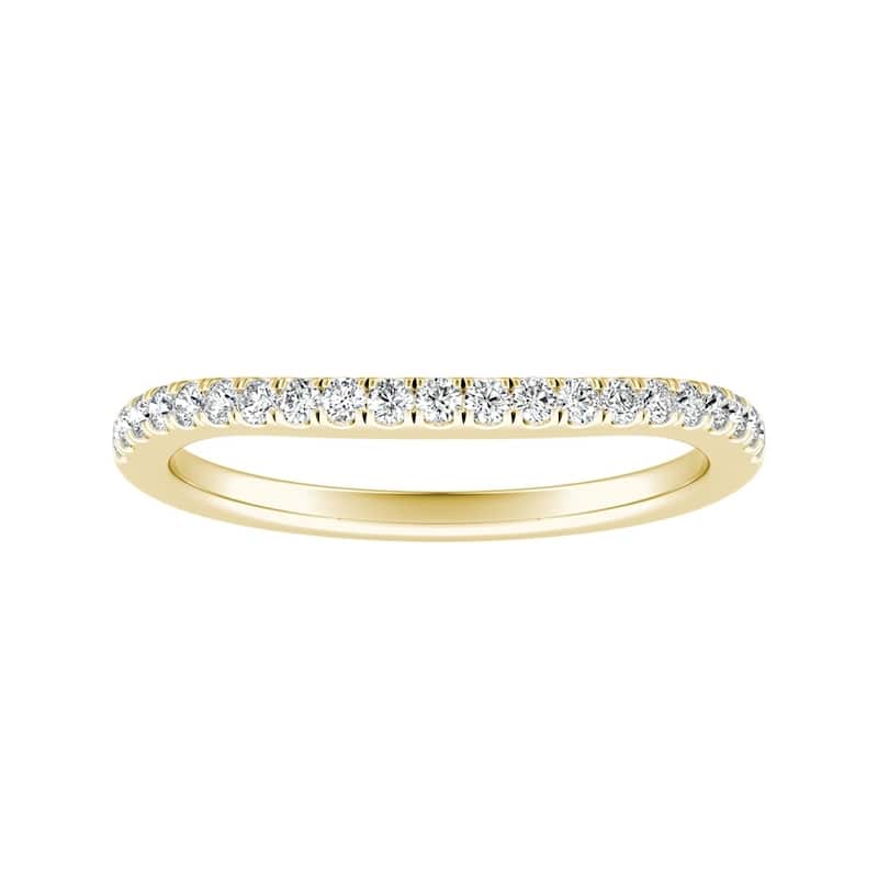 Auriya Contoured 1/6ctw Round Diamond Wedding Band 18k Gold